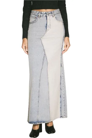 Maison Margiela Spódnice, Kobieta, Niebieski, S, Denim, Panelowa Spódnica Denimowa