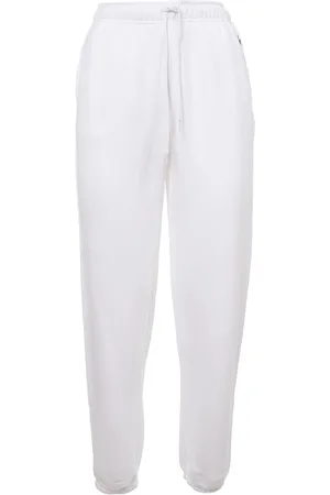Ralph Lauren Spodnie, Kobieta, Biały, M, Bawełna, Spodnie dresowe Jogging z niebieskim logo kucyka