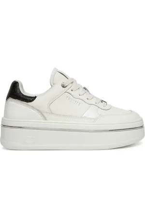 Twin-Set Buty, Kobieta, Biały, 36 EU, Białe Skórzane Sneakersy