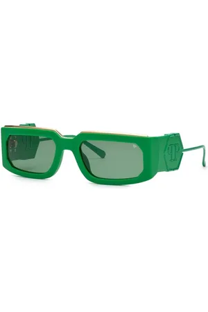 Philipp Plein Akcesoria, unisex, Zielony, ONE SIZE, Zielone okulary przeciwsłoneczne z gradientem