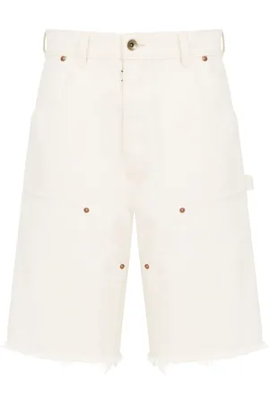 Maison Margiela Szorty, Mężczyzna, Biały, W30, Denim, Białe Szorty z Denimu z Surowym Brzegiem