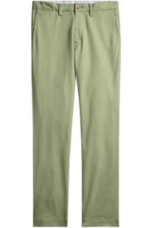Ralph Lauren Spodnie, Mężczyzna, Zielony, W32, Bawełna, Elastyczne spodnie chino z haftowanym logo