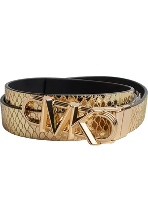 Michael Kors Akcesoria, Kobieta, Żółty, M, Pasek z Wężowym Wzorem