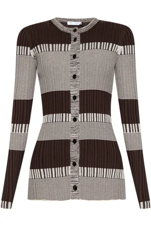 Proenza Schouler Swetry, Kobieta, Wielobarwność, XS, Bawełna, Kardigan z Prążkami