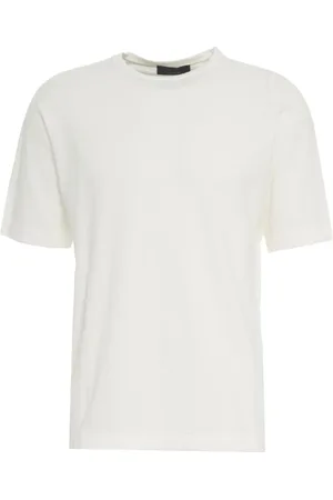 Peuterey Koszulki, Mężczyzna, Biały, M, Bawełna, Biały T-shirt z prążkowanym kołnierzykiem