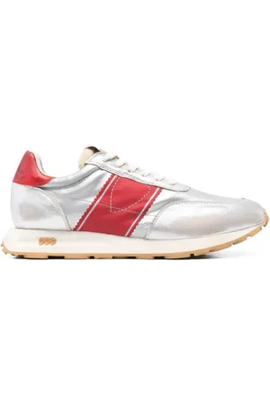 Philippe model Buty, Mężczyzna, Szary, 44 EU, Srebrne Trampki z Materiału i Skóry
