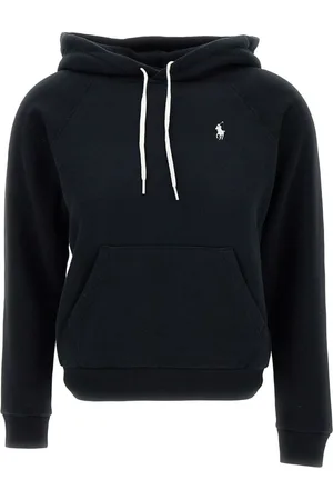 Ralph Lauren Bluzy, Kobieta, Czarny, S, Bluza z kapturem z mieszanki bawełny