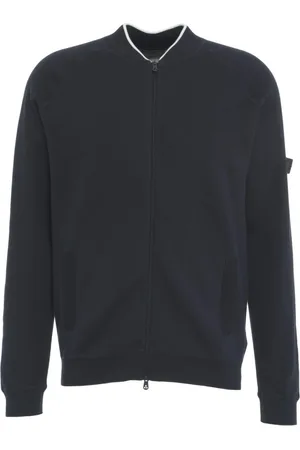 Peuterey Bluzy, Mężczyzna, Niebieski, L, Bawełna, Niebieska bluza z odpinanym logo