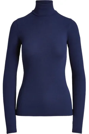 Ralph Lauren Swetry, Kobieta, Niebieski, M, Sweter z golfem z długim rękawem