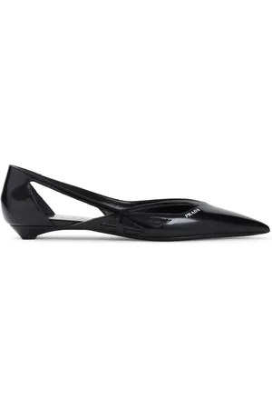 Prada Buty, Kobieta, Czarny, 36 EU, Skóra, Czarne Baleriny Elegancki Styl