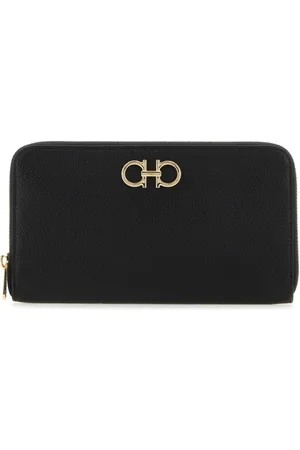 Salvatore Ferragamo Akcesoria, Kobieta, Czarny, ONE SIZE, Klasyczny Czarny Portfel Skórzany