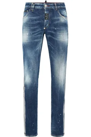 Philipp Plein Jeansy, Mężczyzna, Niebieski, W33, Denim, Stylowe jeansy denimowe