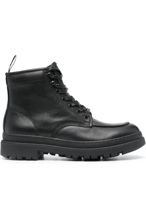 Ralph Lauren Buty, Mężczyzna, Czarny, 41 EU, Skóra, Sznurowane botki do kostki