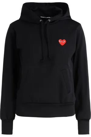 Comme des Garçons Bluzy, Kobieta, Czarny, L, Czarna Bluza z Czerwonym Sercem