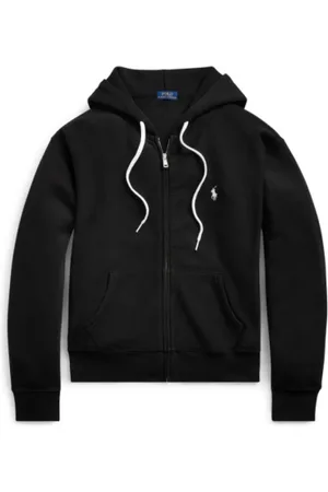 Ralph Lauren Bluzy, Kobieta, Czarny, L, Bawełna, Rozpinana kamizelka z kapturem