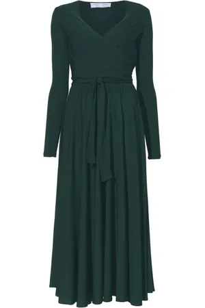 Proenza Schouler Sukienki, Kobieta, Zielony, XS, Poliester, Sukienka Maxi Wrap