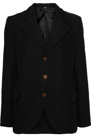 Comme des Garçons Kurtki, Kobieta, Czarny, M, Żakiet z żebrowanym single-breasted