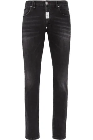 Philipp Plein Jeansy, Mężczyzna, Czarny, W30, Denim, Klasyczne jeansy denimowe
