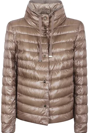 HERNO Kurtki, Kobieta, brązowy, M, Bawełna, Brązowa Kurtka dla Kobiet Stylowy Design