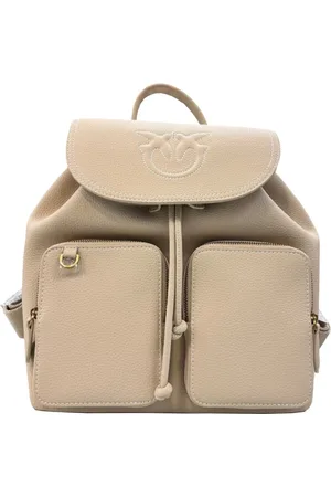Pinko Torebki, Kobieta, Beżowy, ONE SIZE, Carrie Backpack Pelle Bottolata