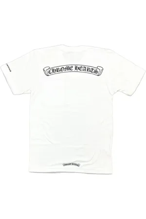 CHROME HEARTS Koszulki, Mężczyzna, Biały, L, Koszulka z logo Scroll w białym