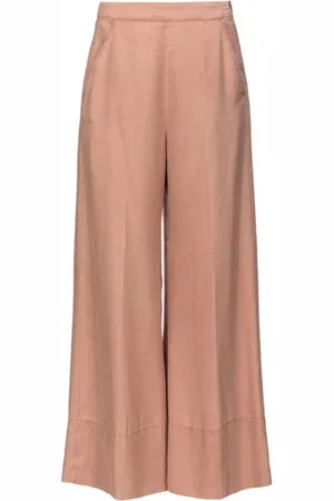 Pinko Spodnie, Kobieta, Beżowy, M, Spodnie z szerokimi nogawkami z lyocellu twill Wide Leg