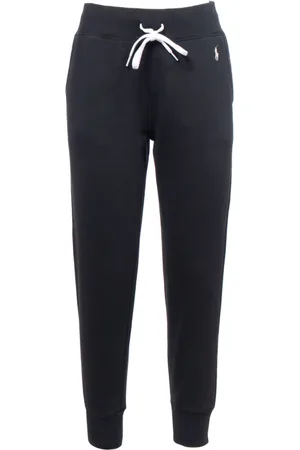 Ralph Lauren Spodnie, Kobieta, Czarny, M, Bawełna, Bawełniane spodnie dresowe ze ściągaczem