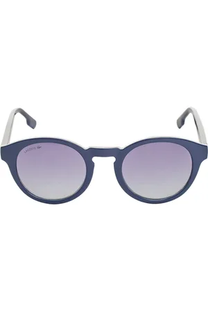 Lacoste Akcesoria, Kobieta, Niebieski, ONE SIZE, Okrągłe Okulary Przeciwsłoneczne z Acetatową Oprawą dla Kobiet