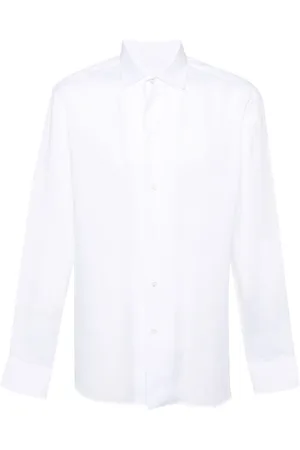 BRIONI Koszule, Mężczyzna, Biały, M, Bawełna, Biała Koszula z Kołnierzykiem Capri