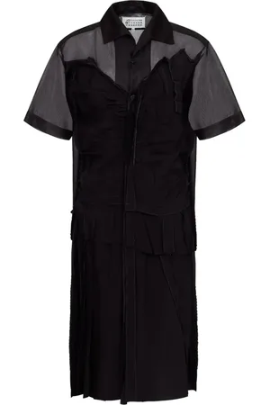 Maison Margiela Sukienki, Kobieta, Czarny, S, Czarna Sukienka Midi Elegancki Styl