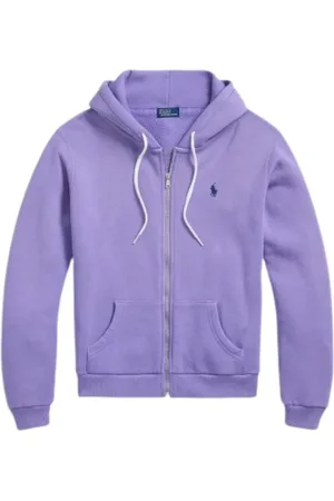 Ralph Lauren Bluzy, Kobieta, Fioletowy, M, Bawełna, Bluza z kapturem zapinana na zamek