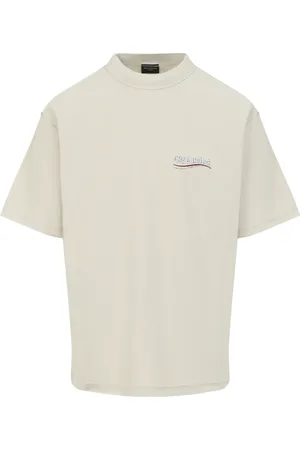 Balenciaga Koszulki, Mężczyzna, Beżowy, S, Len, Neutralny T-shirt Stylowy Design