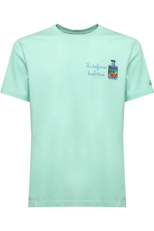 MC2 SAINT BARTH Koszulki, Mężczyzna, Zielony, L, Bawełniane T-shirty i Pola, Szałwia Zielona