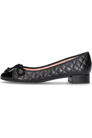 Pretty Ballerinas Buty, Kobieta, Czarny, 35 EU, Skóra, Baletki z pikowanej skóry z obcasem 2,5 cm