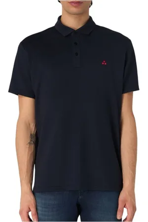 Peuterey Koszulki, Mężczyzna, Niebieski, 3XL, Bawełna, Bawełniana koszulka polo z haftem