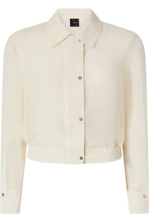 Pinko Kurtki, Kobieta, Beżowy, M, Koszulka Bomber Ivory