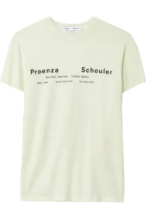 Proenza Schouler Koszulki, Kobieta, Żółty, L, Bawełna, Bawełniany T-shirt z nadrukiem logo