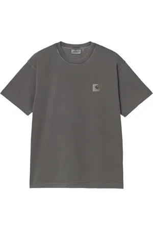 Carhartt Koszulki, Mężczyzna, Szary, M, Nelson T-Shirt Grafitowy Garment Dyed