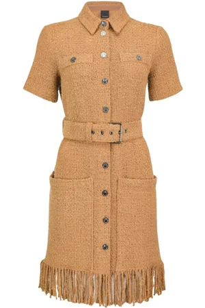 Pinko Sukienki, Kobieta, brązowy, S, Tweed, Sukienka Dawson