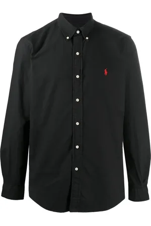 Ralph Lauren Koszule, Mężczyzna, Czarny, M, Bawełna, Oxford Shirt Casual Style