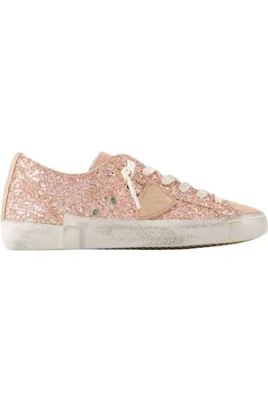 Philippe model Buty, Kobieta, Różowy, 36 EU, Skóra, Różowe trampki typu low top z płótna