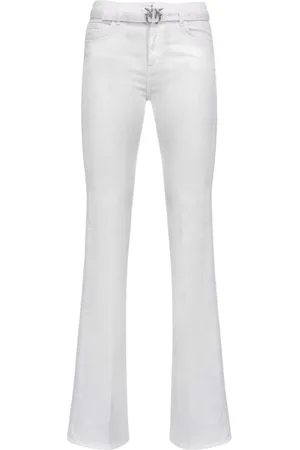 Pinko Jeansy, Kobieta, Biały, W26, Flora Flare Jeansy