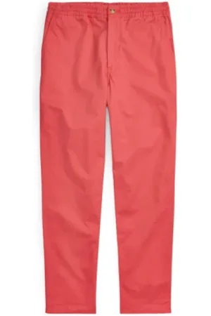 Ralph Lauren Spodnie, Mężczyzna, Czerwony, S, Bawełna, Spodnie Prepster z Elastyczną Gumką w Pasie