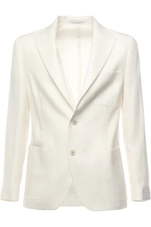ELEVENTY Kurtki, Mężczyzna, Beżowy, S, Beżowa lniana wełniana jedwabna marynarka slim fit