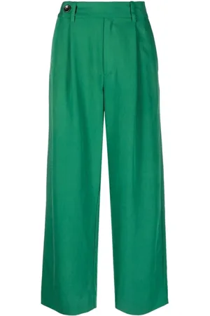 Proenza Schouler Spodnie, Kobieta, Zielony, S, Nylon, Szerokie spodnie casualowe