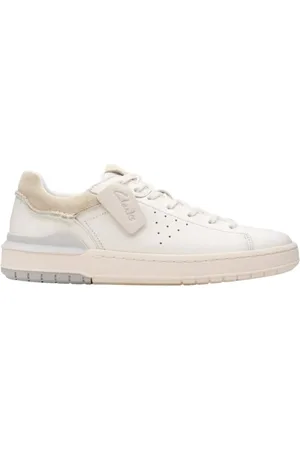 Clarks Buty, Mężczyzna, Biały, 42 1/2 EU, Białe Retro Sneakersy dla Mężczyzn