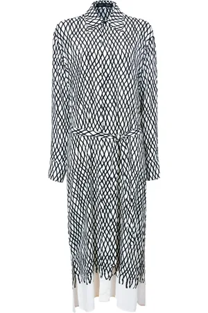 Proenza Schouler Sukienki, Kobieta, Wielobarwność, M, Wzorzysta sukienka maxi z krepy wiskozowej