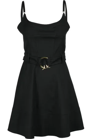 Pinko Sukienki, Kobieta, Czarny, L, Wełna, Elegancka sukienka z mieszanki wełny