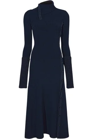 Proenza Schouler Sukienki, Kobieta, Niebieski, M, Dzianinowa sukienka codzienna