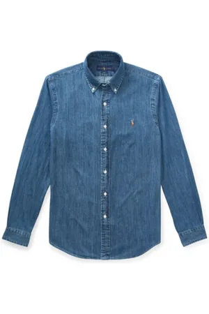 Ralph Lauren Koszule, Mężczyzna, Niebieski, XL, Denim, Slim Denim Shirt